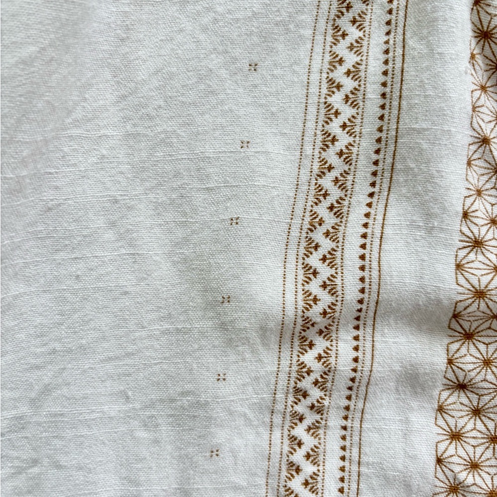 Roxy White and Tan crop Blouse XL - Picture 8 of 10